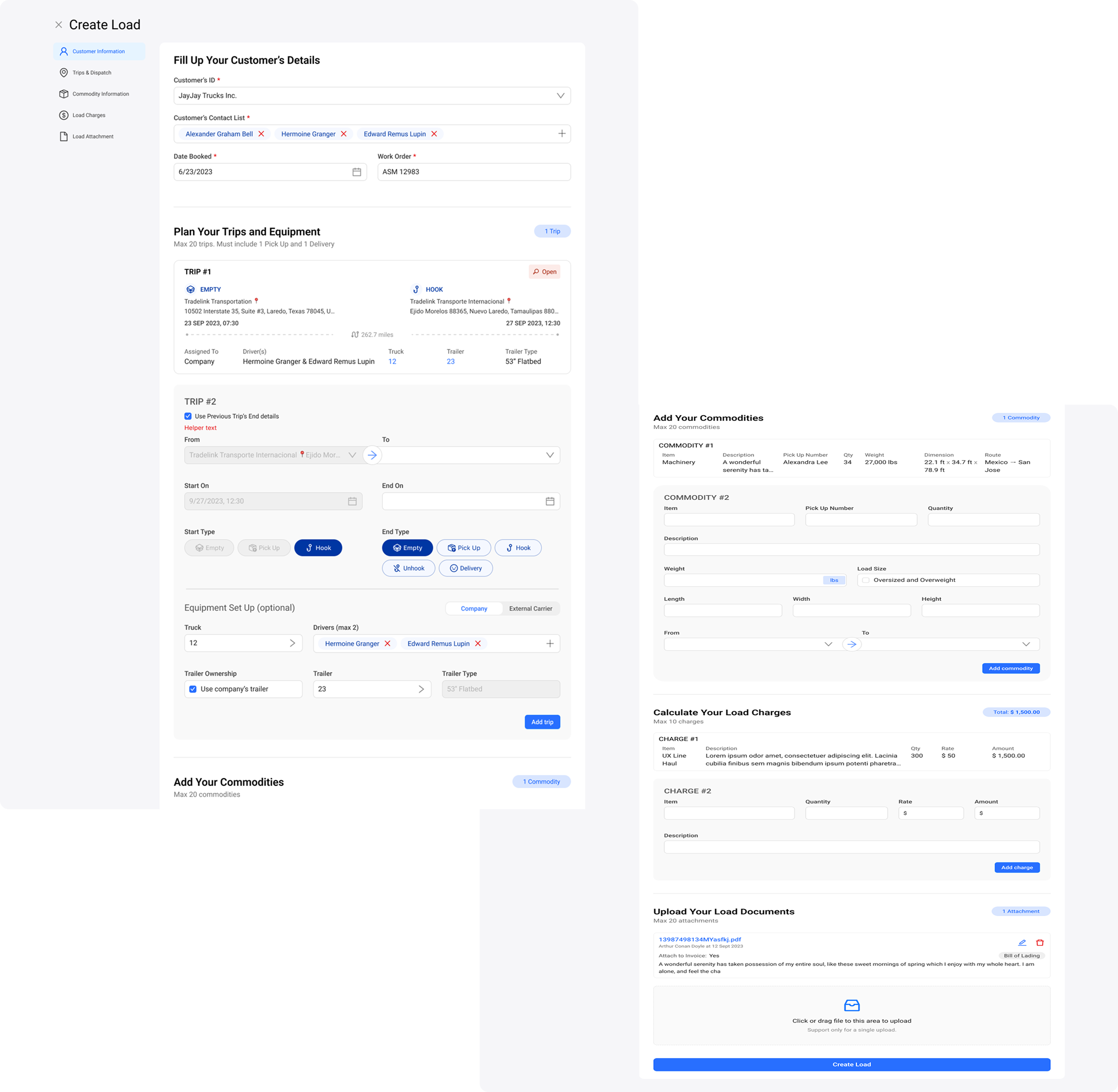 Tradelink project list screen